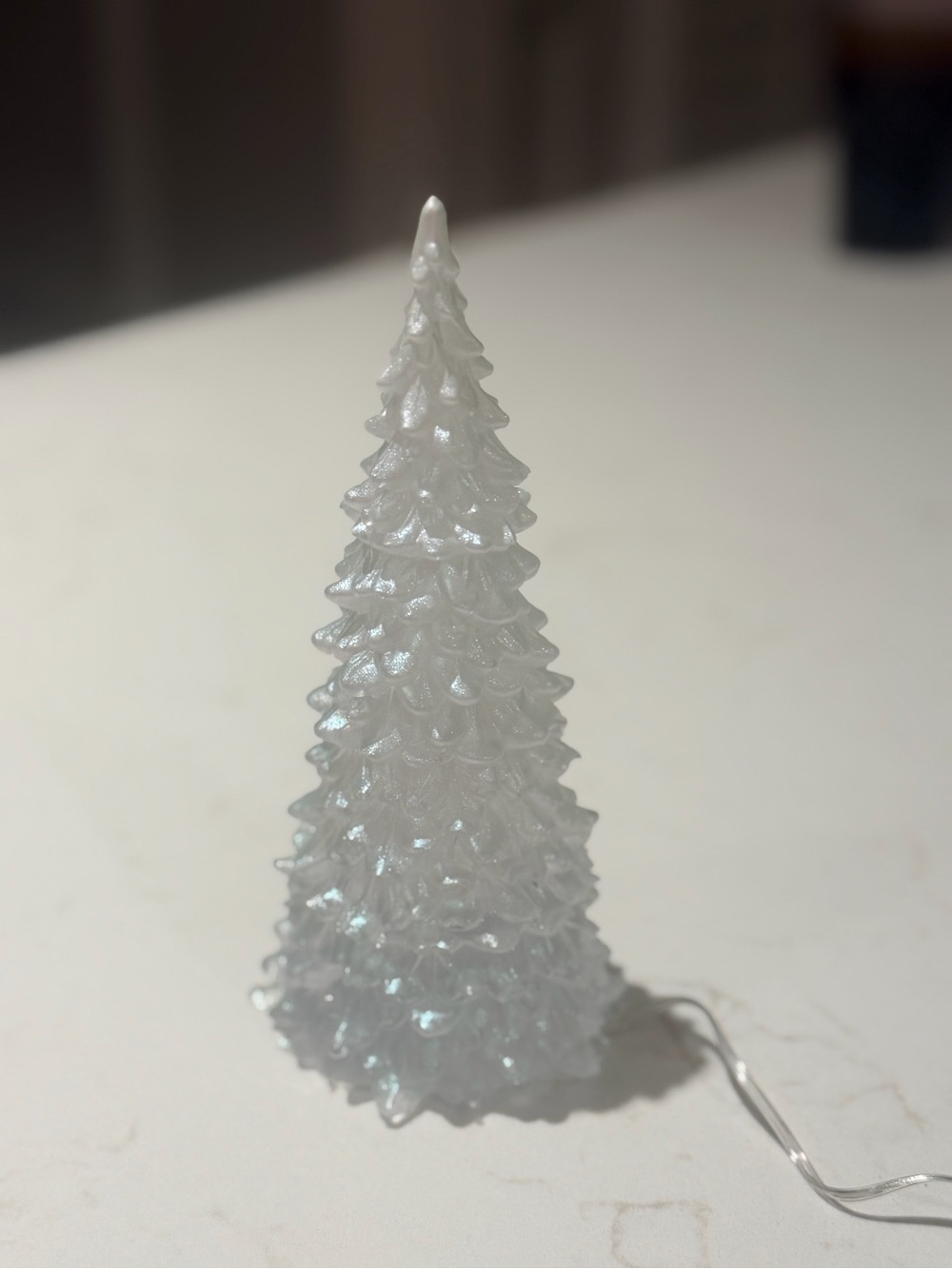 Pearlescent Resin White LED Decorative Holiday Tree - Home Holiday